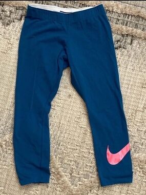 Nike Leggings with Teal / Pink Swoosh